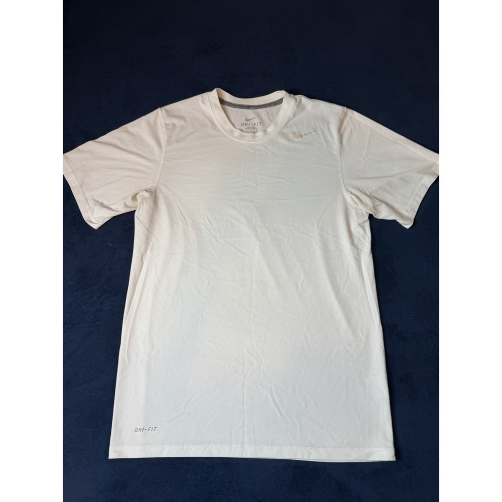 Nike Dri-FIT Mens White Running T-Shirt Short Sleeve Activewear Size S